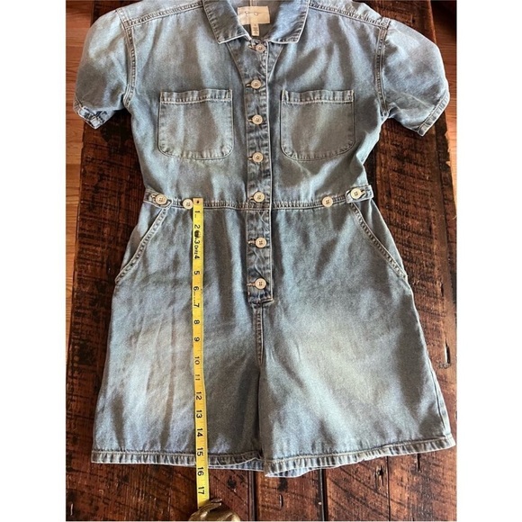 Jessica Simpson denim jean Christen romper shorts jumpsuit size small - Picture 8 of 14